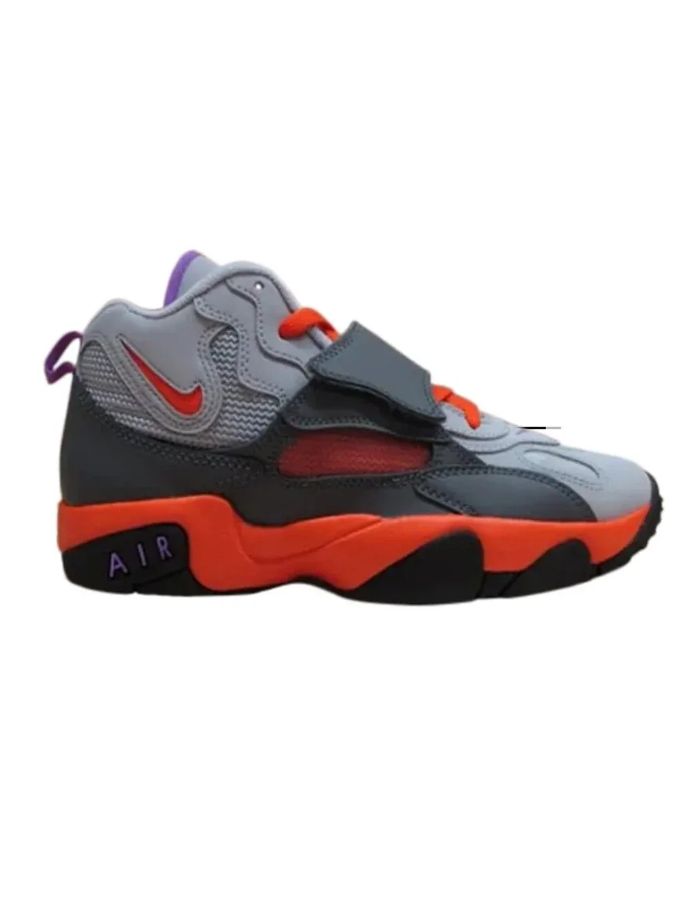Nike Kids Gray, Orange and Purple High-Top Basketball Sneakers